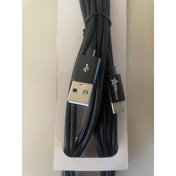 2 Pack Star Maker 10 Foot USB-C to USB Charging Cord Cable Charger - Picture 2 of 2